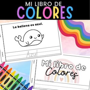 Libro de Colores Aprendiendo Colores Para Niños Libro Imprimible de Lectura Emergente Enseñando los Colores Spanish Immersion Resource