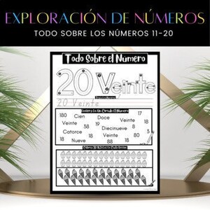 Números 11-20 Actividad de Contando Pre K Worksheet Espanhol para impressão Atividade preparatória para jardim de infância Criança Numeros en Espanol Maestra Espanha