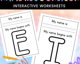 First Letter Name Worksheets for Kindergarten & Pre-K | Letter Recognition