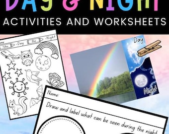Tag und Nacht Erkundungsaktivität für Pre-K | Arbeitsblätter sortieren und zeichnen