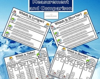 Messung Pre K Worksheets Kindergarten Math Nicht Standard Messung Printable für Kleinkind Montessori Aktivität Färbung Lernen & Schule