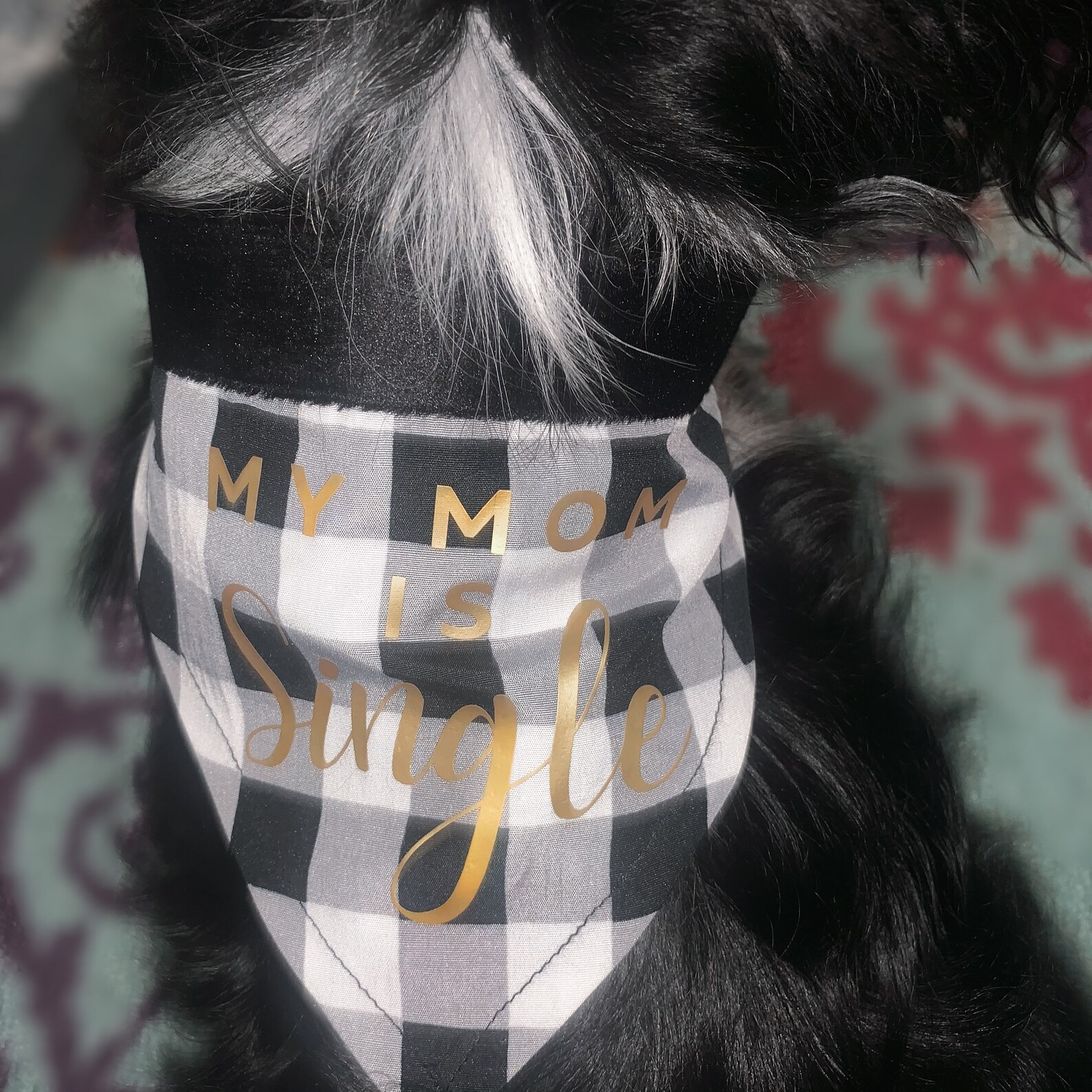 My Mom Is Single Plaid Dog Bandana Dog Mom Mothers Day Etsy