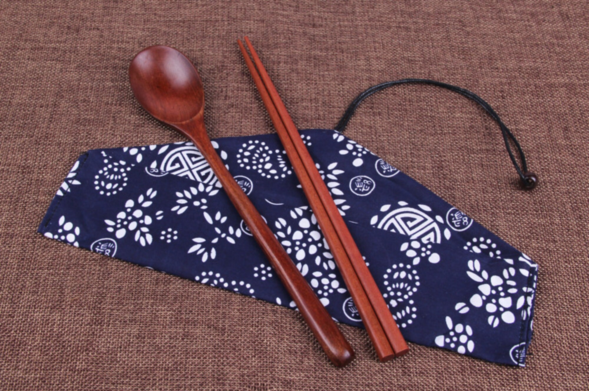 Japanese Wood Cooking Utensils With Fabric Case Spoon Set Etsy