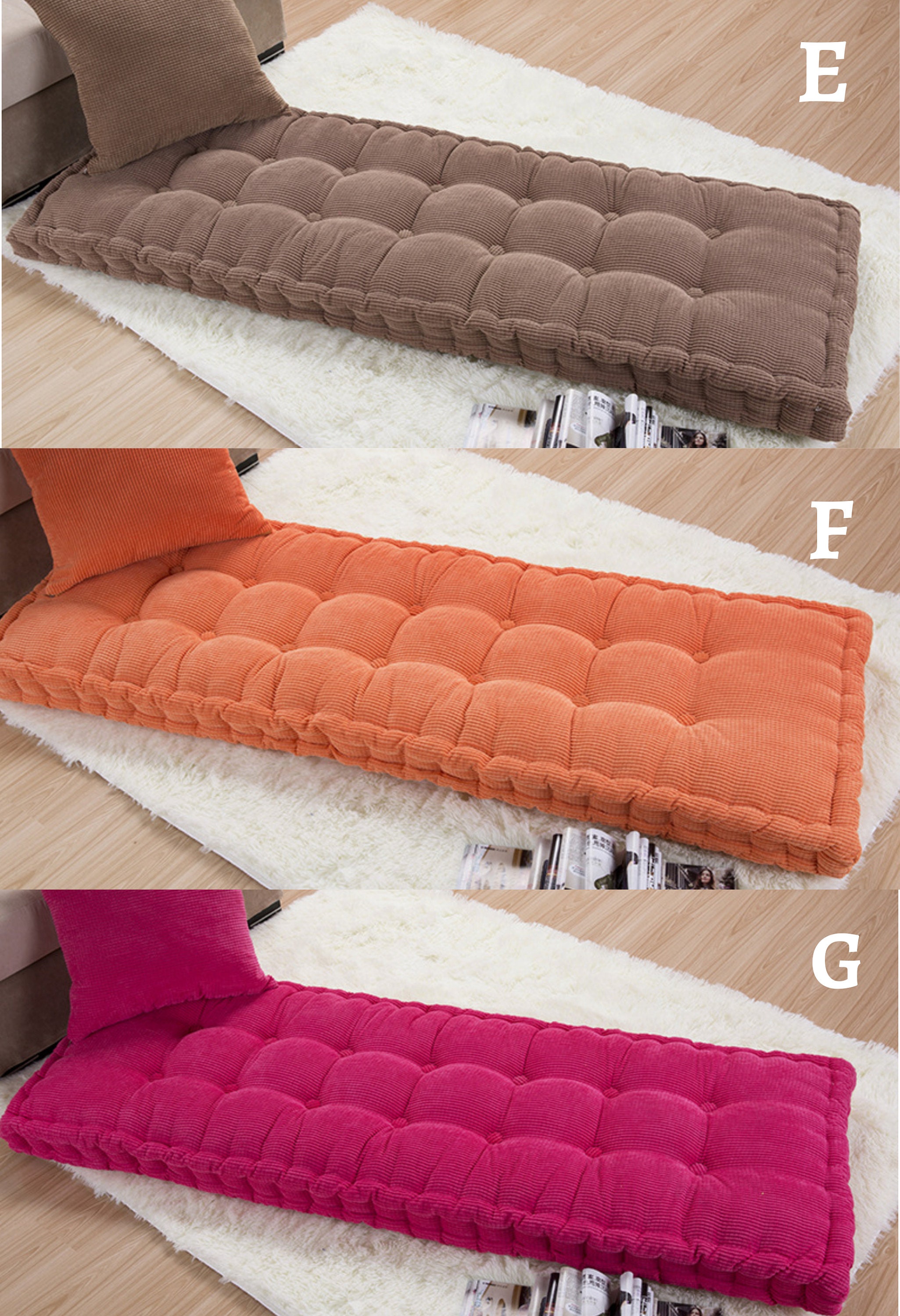 Japanese Futon Bench Boho Bedding Bench Cushion Floor Etsy