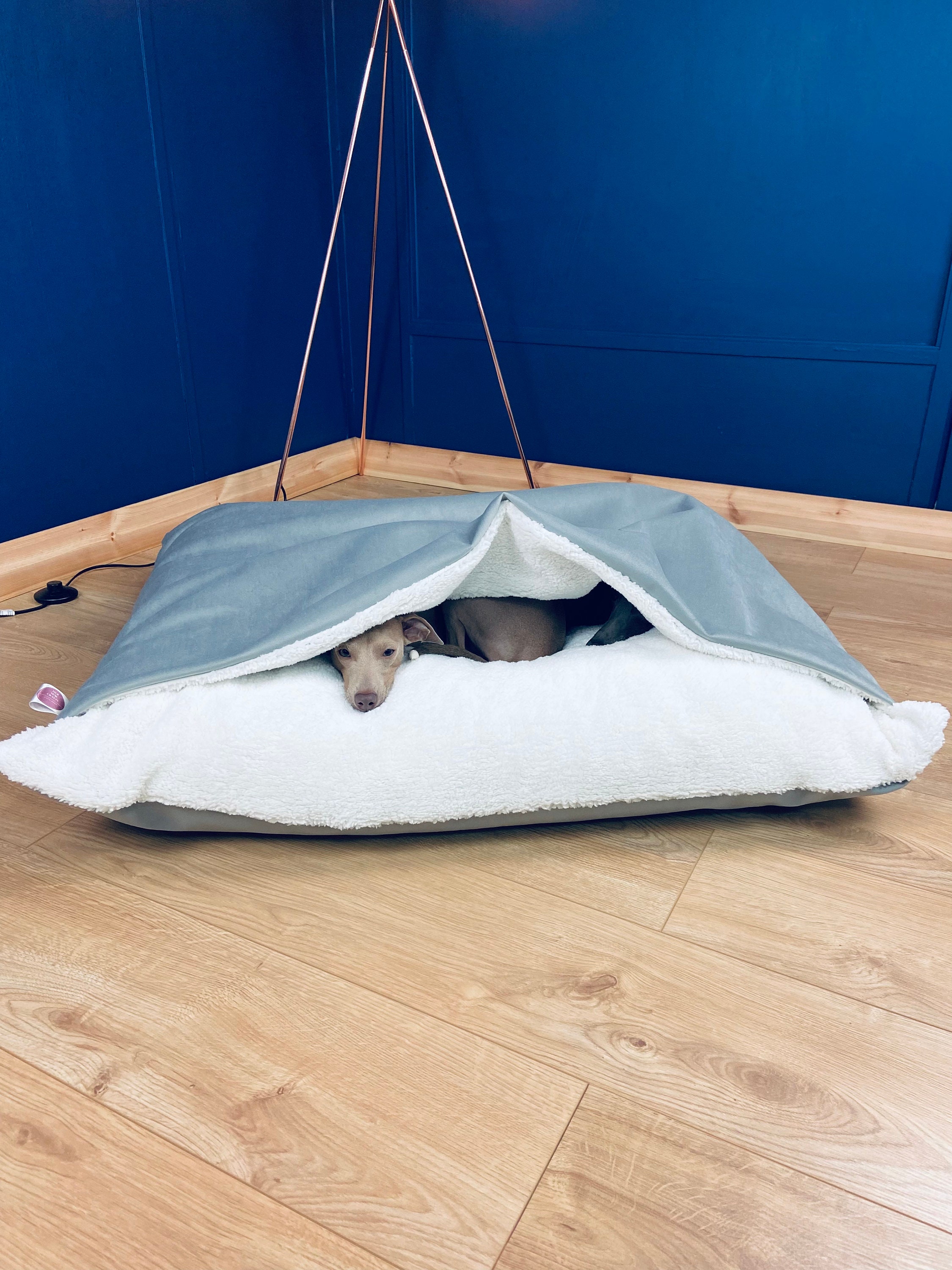 Dog Snuggle Bed Cave Velvet Etsy UK