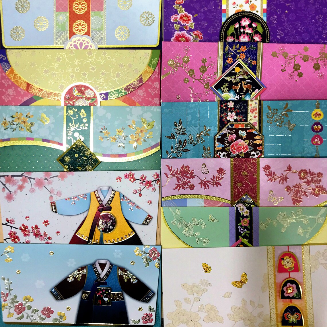 Set of 11 lovely traditional Korean envelopes. Korea Etsy