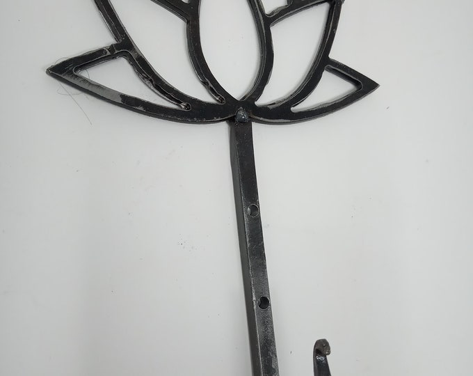 Hand-Forged Lotus Flower Wall Hook