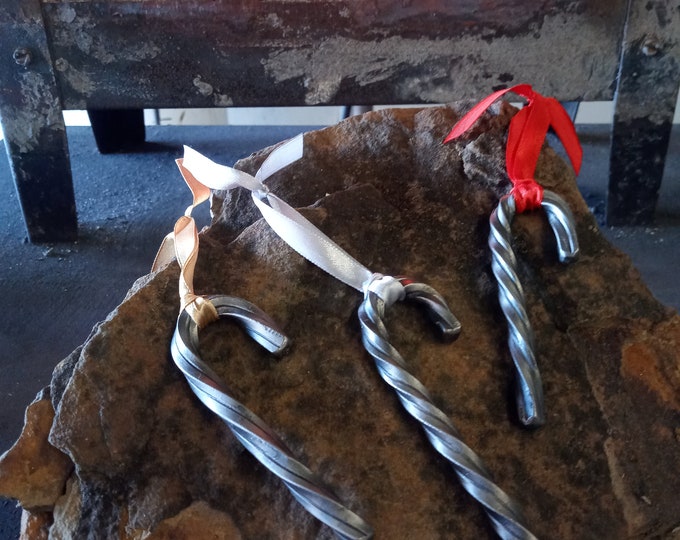 Twisted Steel Candy Cane Ornament