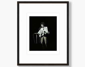 Bob Dylan / Guitar, Berkeley Concert 1965 - Photo by Larry Keenan, Black and White Film Print