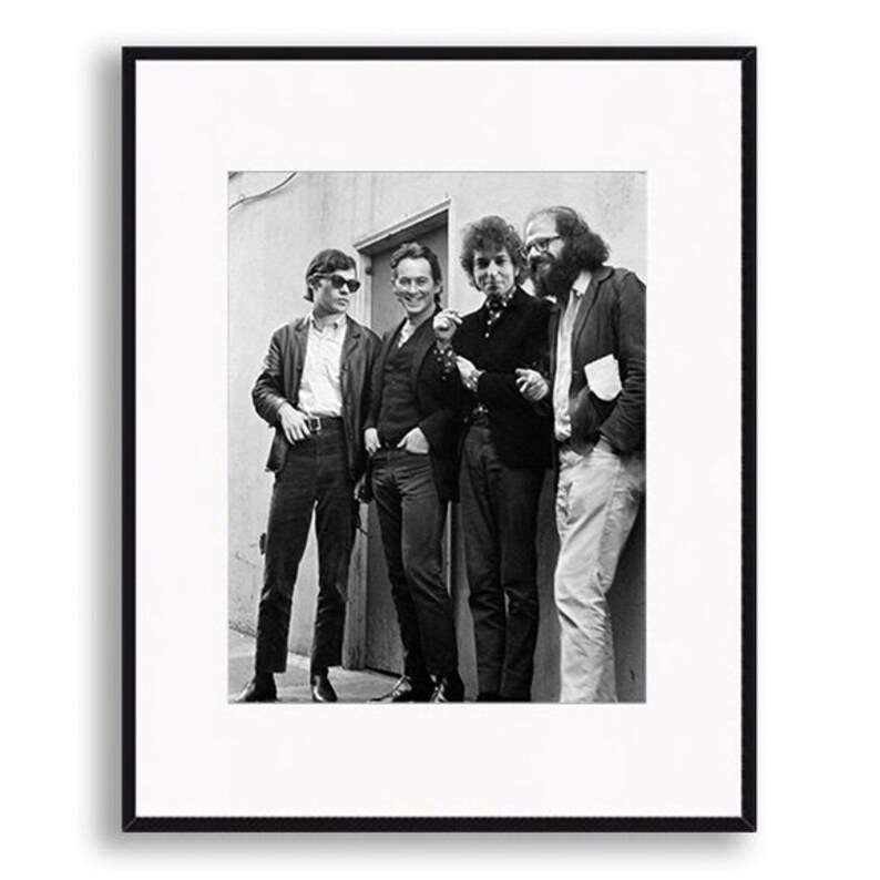 Bad Company - Bob Dylan, Michael McClure, Allen Ginsberg, Robbie Robertson / Photo by Larry Keenan, Black and White Print, Bob Dylan Print image 3