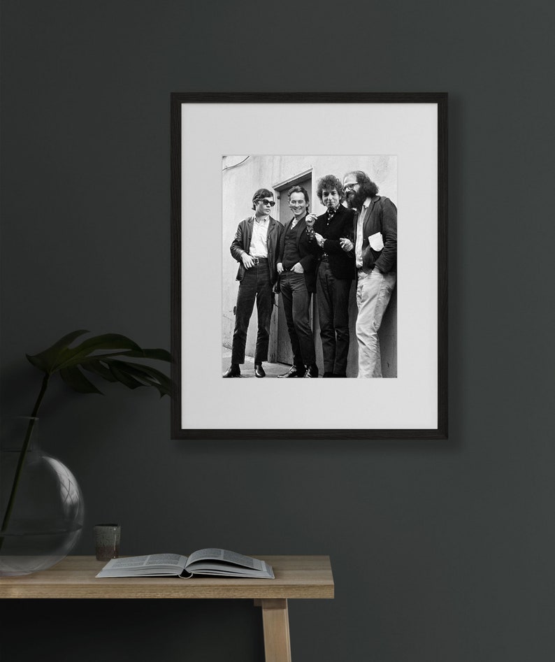Bad Company - Bob Dylan, Michael McClure, Allen Ginsberg, Robbie Robertson / Photo by Larry Keenan, Black and White Print, Bob Dylan Print image 4