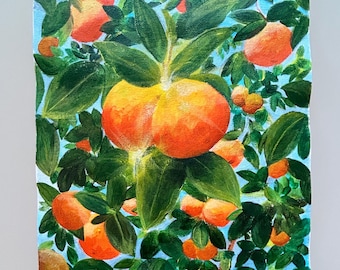 Målning av italienska apelsiner, originalmålning av Italien