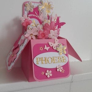 Box Karte, Made to order, 3D Pop Up Box, Karte für Sie, Karte für Ihn, Geburtstagskarte, Geburtstagskarte, Grußkarte, Grußkarte, Personalisierung, Grußkarte für Ihn
