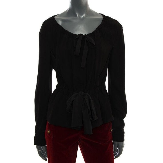 41130 auth PRADA black acetate Collarless Blazer J