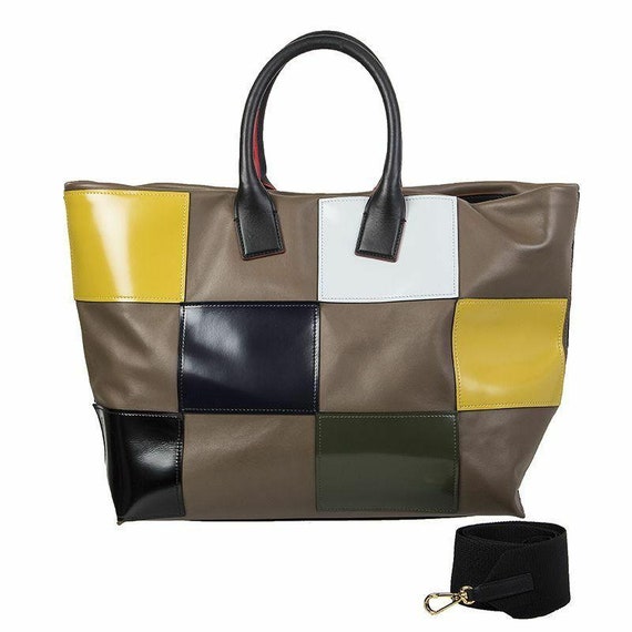 53872 auth MARNI olive green yellow black grey PAT