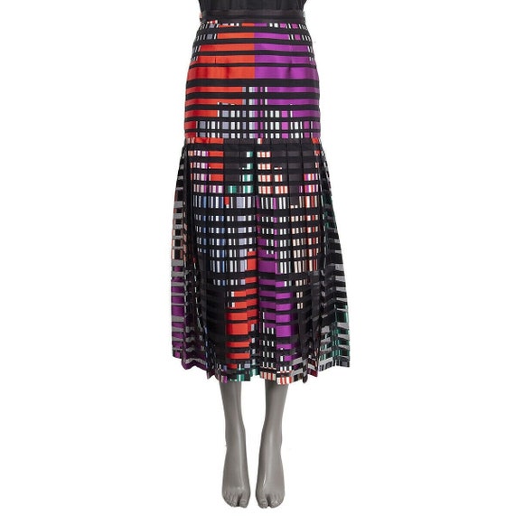 61464 auth FENDI multicolor silk blend STRIPED PLE