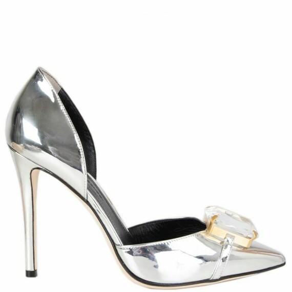 55673 auth MARCO DI VINCENZO silver rhinestone Pum