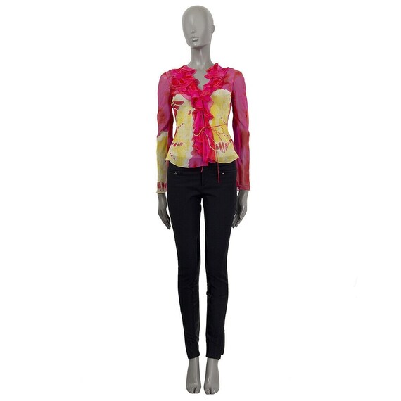 60956 auth Christian Dior hot pink silk chiffon RU
