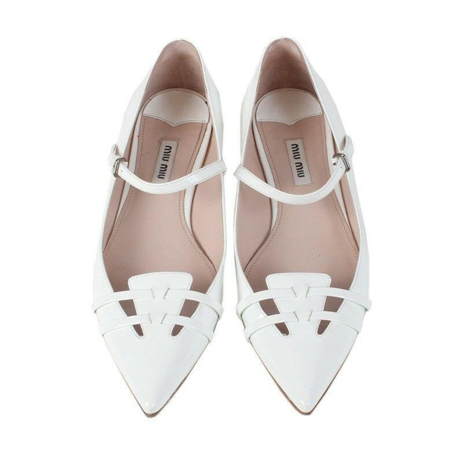 miu miu white flats