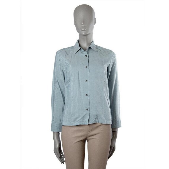 42929 auth DRIES VAN NOTEN soldier blue cotton str