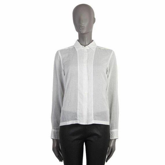 52900 auth DRIES VAN NOTEN white cotton voile Blou