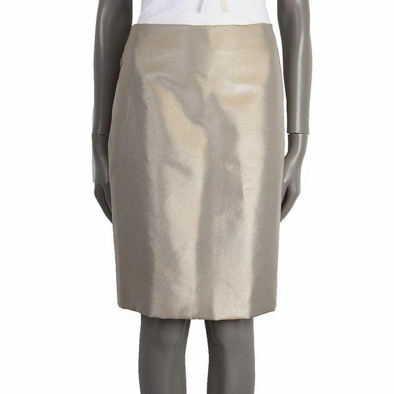 53402 auth AKRIS metallic light gold Knee-Length P