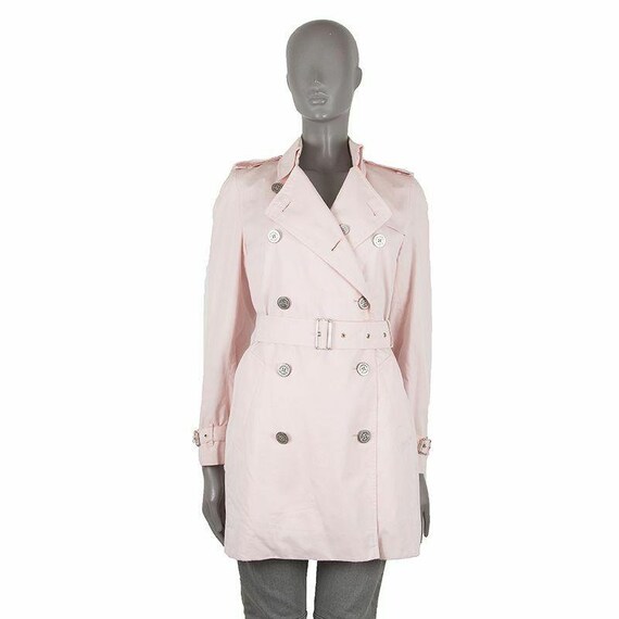 52584 auth BURBERRY LONDON pink cotton Trench Coat