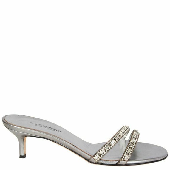 59335 auth Dolce & Gabbana silver RHINESTONE EMBEL