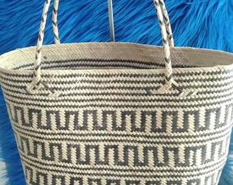 Rattan Bali Tropical Tote Bag