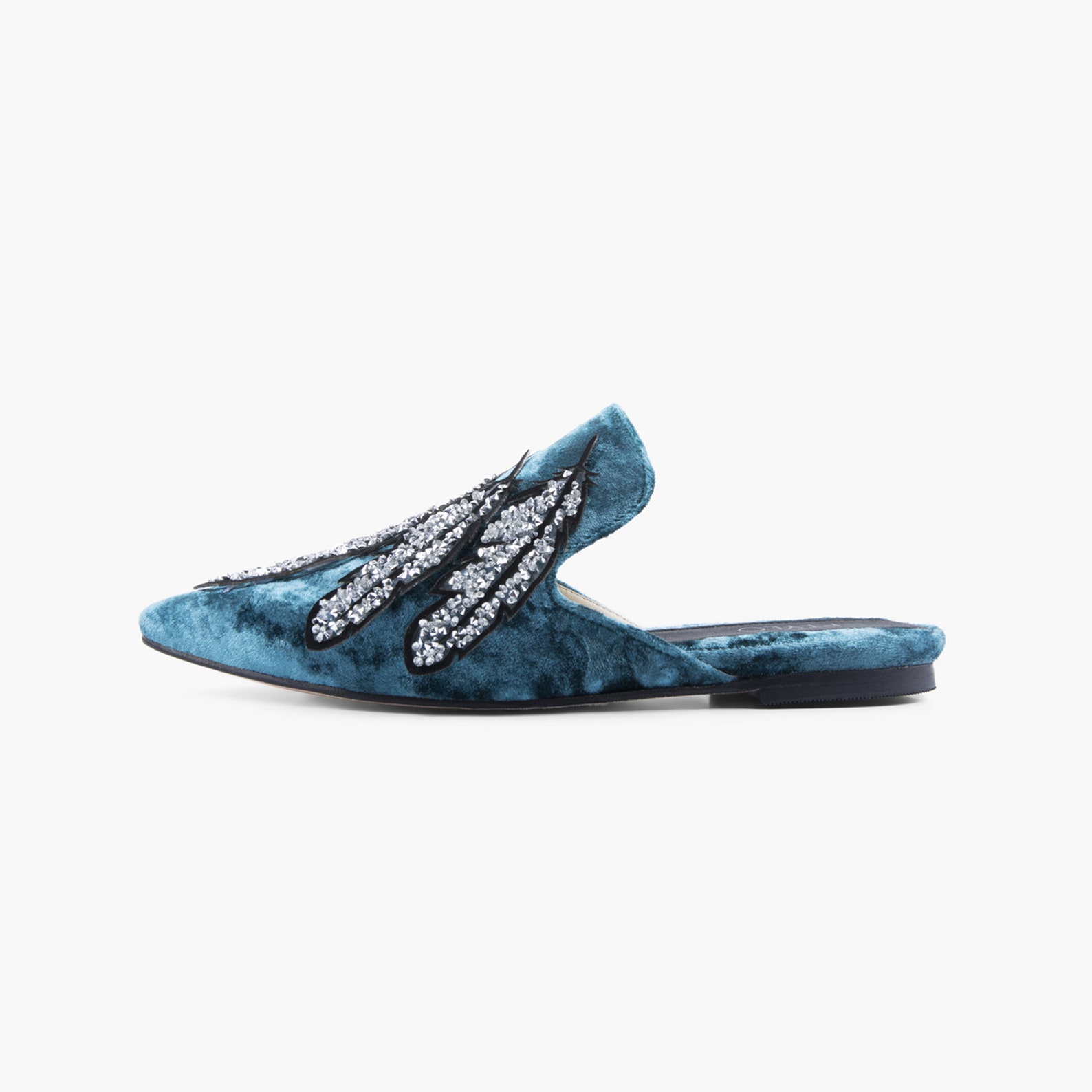 Parisian Chaser Slippers Luxury Woman Leather Velvet Blue and ...