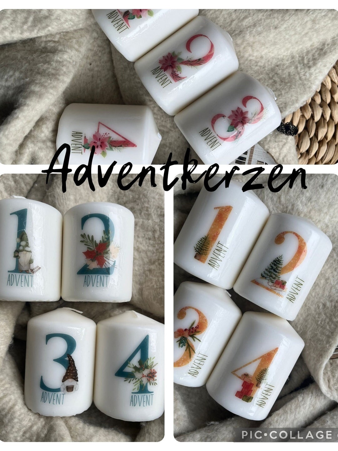 ADVENT CANDLES CANDLES for ADVENT WREATH Advent Decoration Etsy