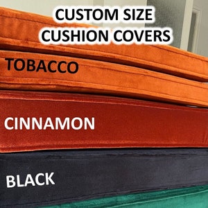 Velvet Cushion Cover | Pillow Cover|  | Zippered Cushion Cover | Washable Custom Bench Cushion Cover| Custom Cover| Kallax Cushion Cover