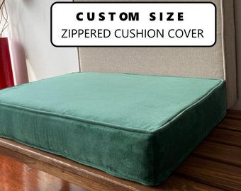 Velvet Cushion Cover | Velvet Fabric | Pillow Cover|  | Zippered Cushion Cover | Washable Custom Bench Cushion Cover| Custom Cover