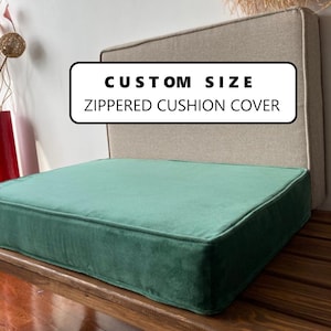 Velvet Cushion Cover | Velvet Fabric | Pillow Cover|  | Zippered Cushion Cover | Washable Custom Bench Cushion Cover| Custom Cover