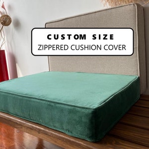 Velvet Cushion Cover | Velvet Fabric | Pillow Cover|  | Zippered Cushion Cover | Washable Custom Bench Cushion Cover| Custom Cover