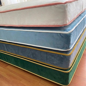 Coussin de banquette/de sol/de fenêtre en velours sur mesure / Housse lavable / Housse de matelas