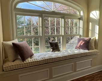 Handmade Velvet French Tufted Cushion: Custom Bench Seat Pillow