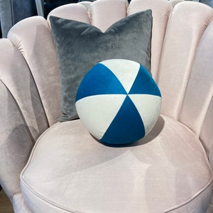 Velvet Fabric Ball  Pillow | Two Color Pillow | Round Pillow | Throw Pillows | Plush Pillow | Sphere Pillow | Decorative Pillows |