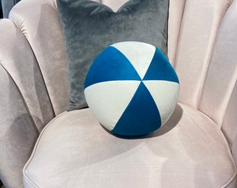 Two-Tone Velvet Ball Pillow | Decorative Throw Pillow