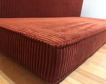 Custom Corduroy Bench Cushion | Floor, Window Seat Cushion | Washable Quality Fabric
