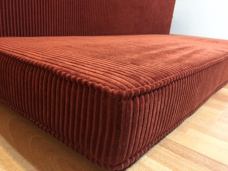 Custom Corduroy Bench Cushion | Floor, Window Seat Cushion | Washable Quality Fabric image 1
