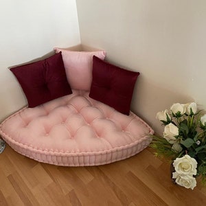 Almofada de canto para piso, almofada de piso personalizada, almofada francesa personalizada, decoração barroca para casa, almofada de piso para janela, almofada de chão, recanto de leitura