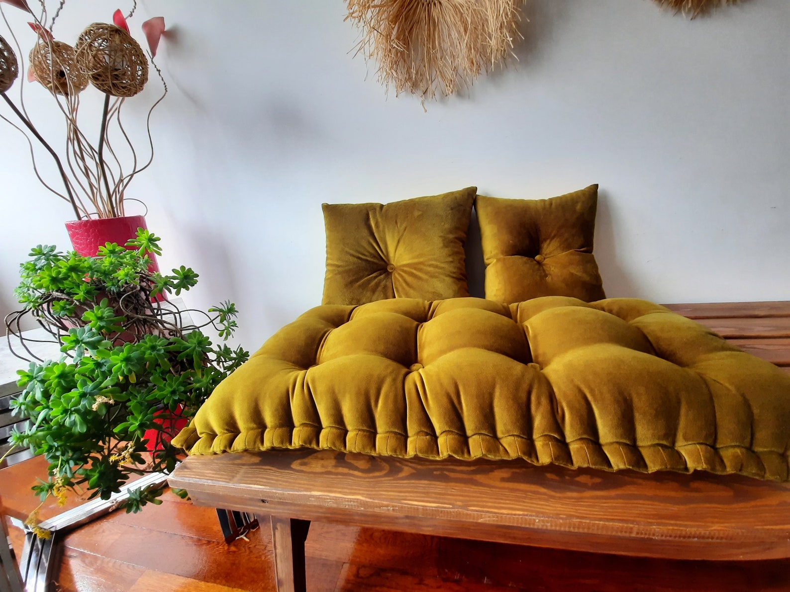 Velvet Fabric Floor Cushion Velvet Fabric Elegant Sofa Etsy