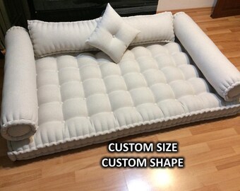 Linen Floor Cushion, French Style Sofa Bed, Bench Seat Pad