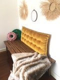 Handmade Velvet Floor Cushion | Quilted French Style Pouf