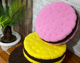 Fleece Biscuit Pillow, Soft Cookie Cushion, Playroom Decor