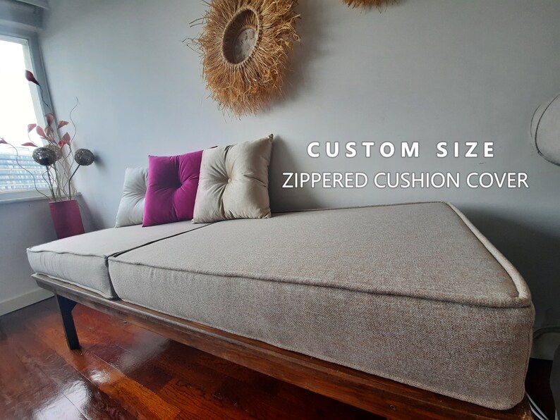 Cushion Cover Linen Fabric Pillow Cover Zipper Cushion Etsy