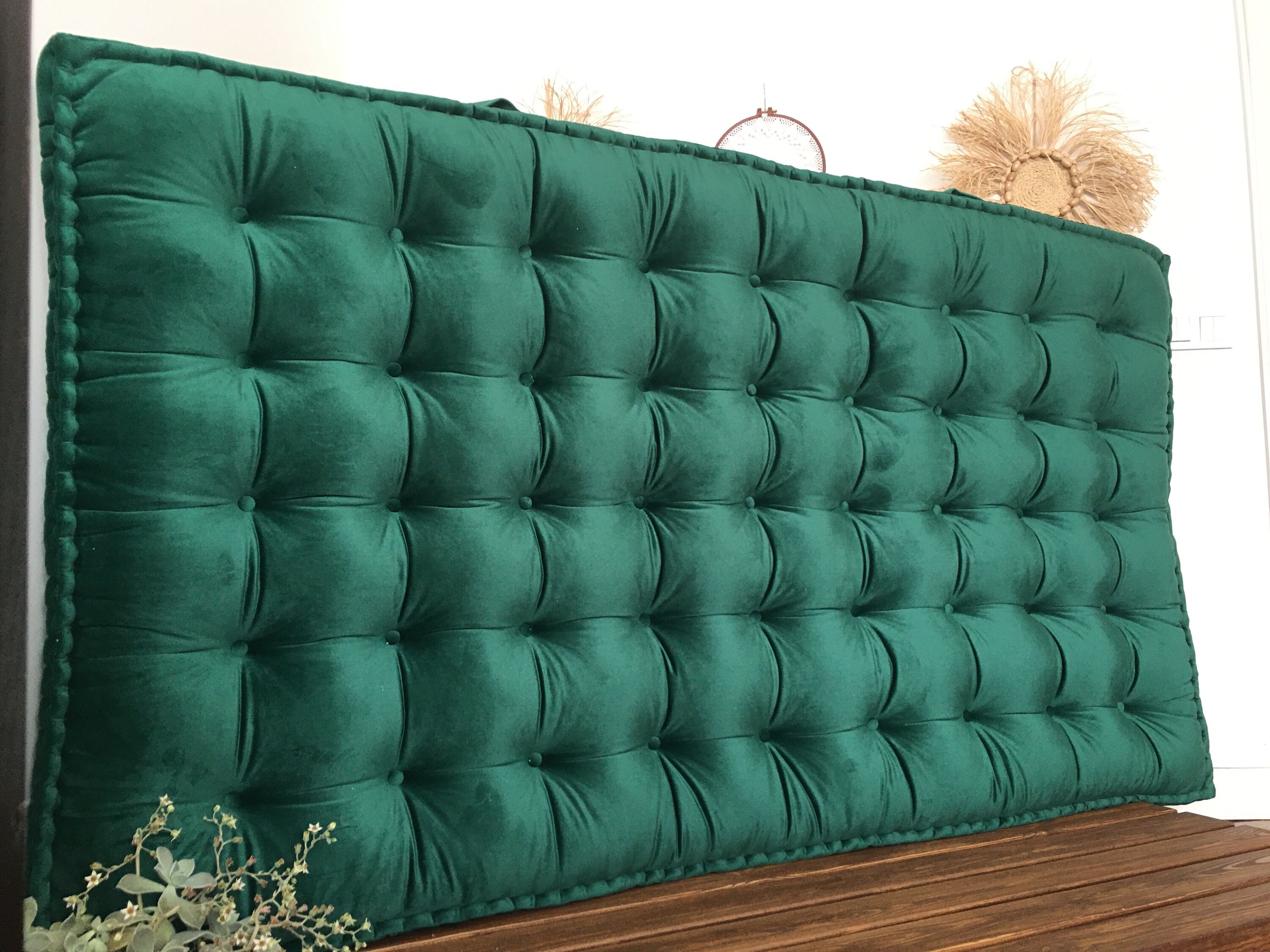 Colchón francés grande tela de terciopelo cojín de sofá | Etsy