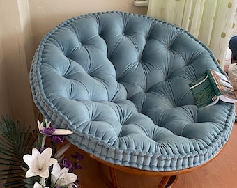 PAPASAN Chair Cushion  | Velvet Fabric |  PAPASAN Chair Pillow | Floor Pillow |  Floor Cushion |  Round Cushion |  Swing Cushion