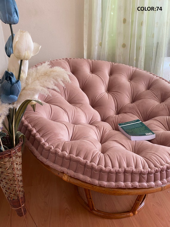 Coussin Rond Pour Chaise Papasan/suspendue - Housse Polyester Doux Déhoussable (100x100cm), Intérieur/extérieur, Couleur Unie